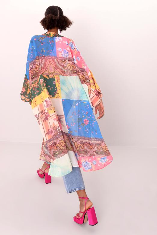 Bayan Multı Desenli Şifon Kimono - BSL