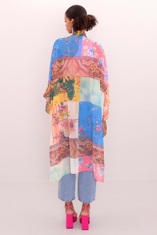 Bayan Multı Desenli Şifon Kimono - BSL