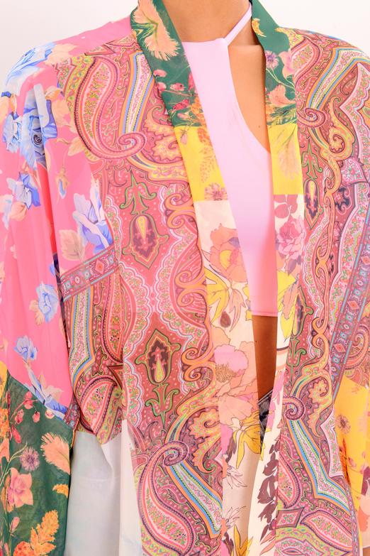 Bayan Multı Desenli Şifon Kimono - BSL