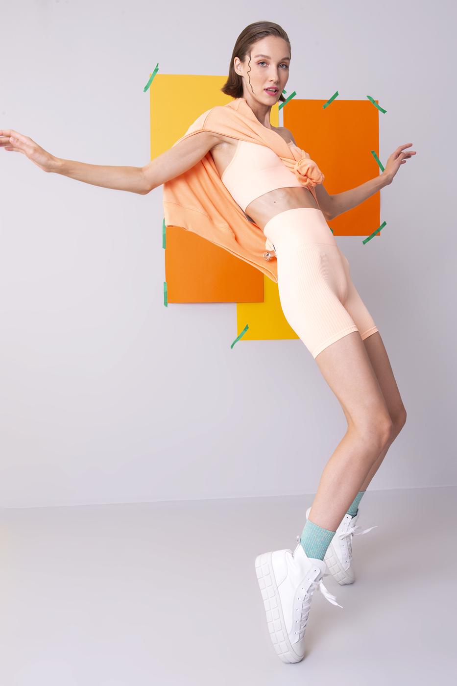 Bayan Somon Kısa Fitilli Spor Tayt