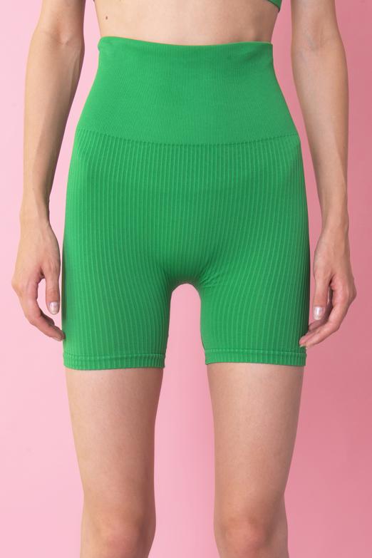 Bayan Yeşil Kısa Fitilli Spor Tayt - BSL