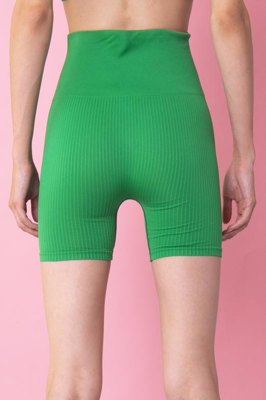 Bayan Yeşil Kısa Fitilli Spor Tayt - BSL