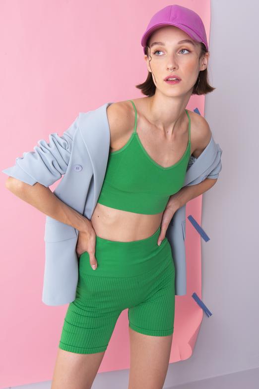 Bayan Yeşil Askılı Büstiyer - BSL