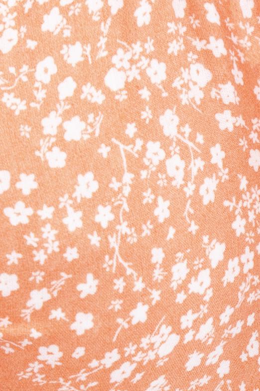 Bayan Oranj Kısa Balon Kol Bel Çapraz Bağlama Detaylı Bluz - BSL