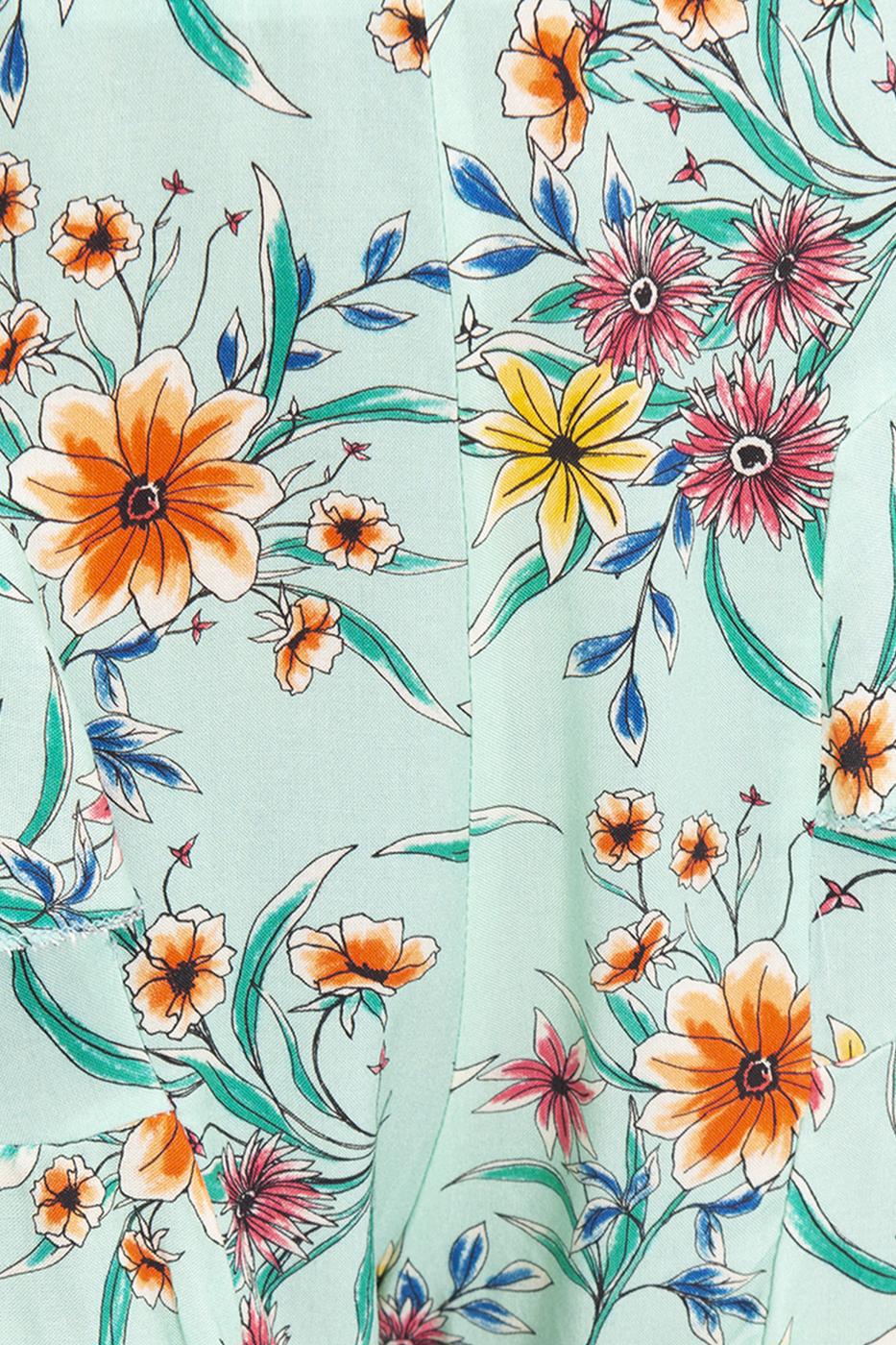 Bayan Yeşil Volanlı Mini Şort