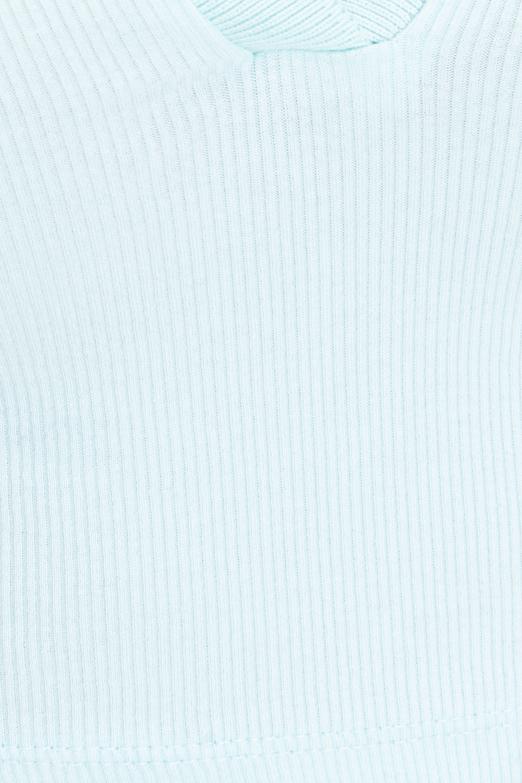 Bayan Yeşil V Kesim Kısa Kol Polo Yaka Crop Body - BSL