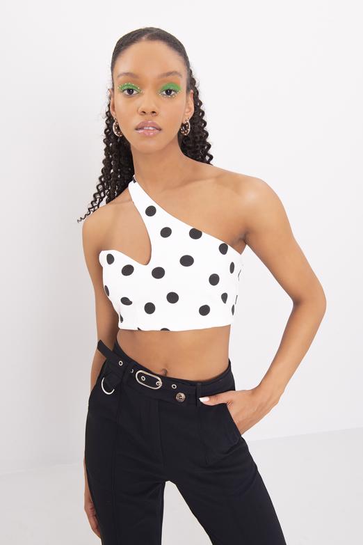 Bayan Beyaz Tek Omuz Bantlı Büstiyer - BSL