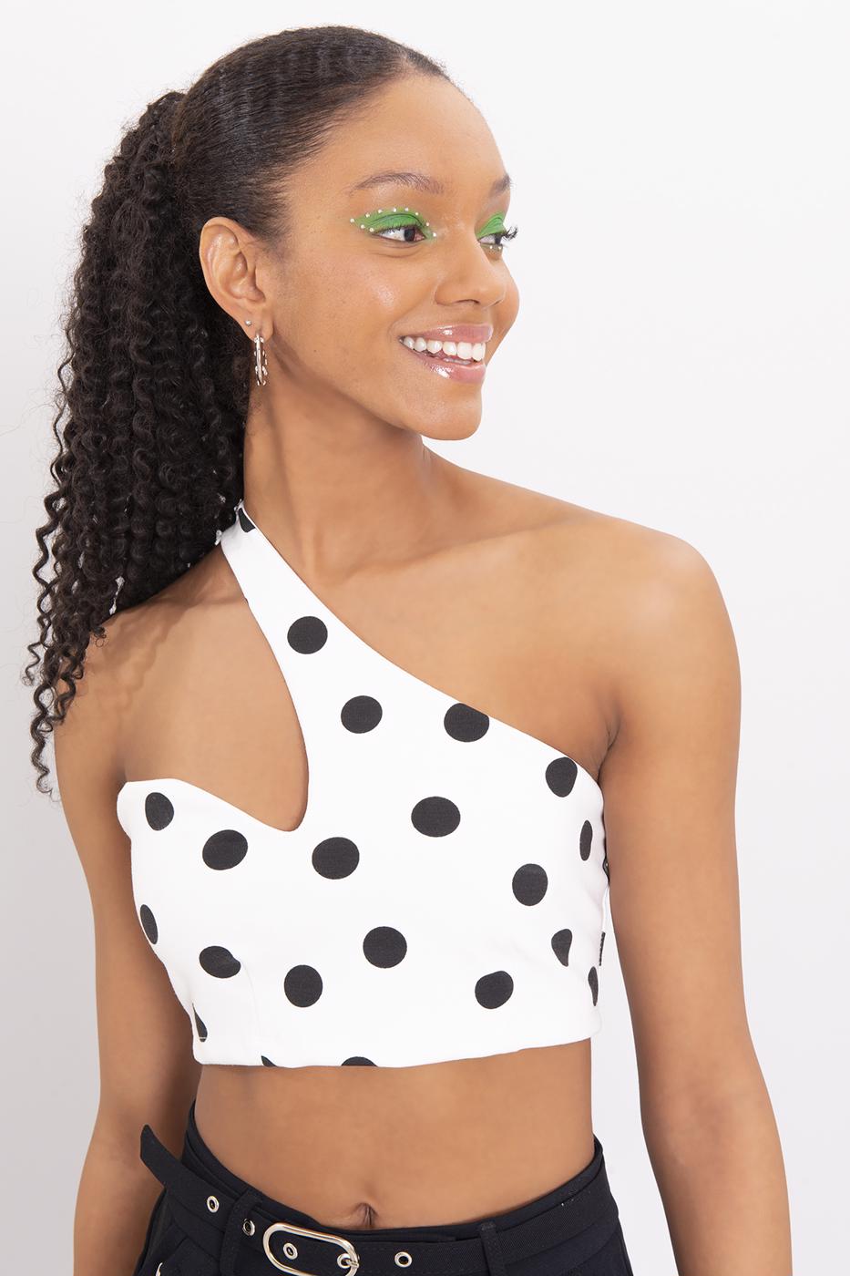 Bayan Beyaz Tek Omuz Bantlı Büstiyer