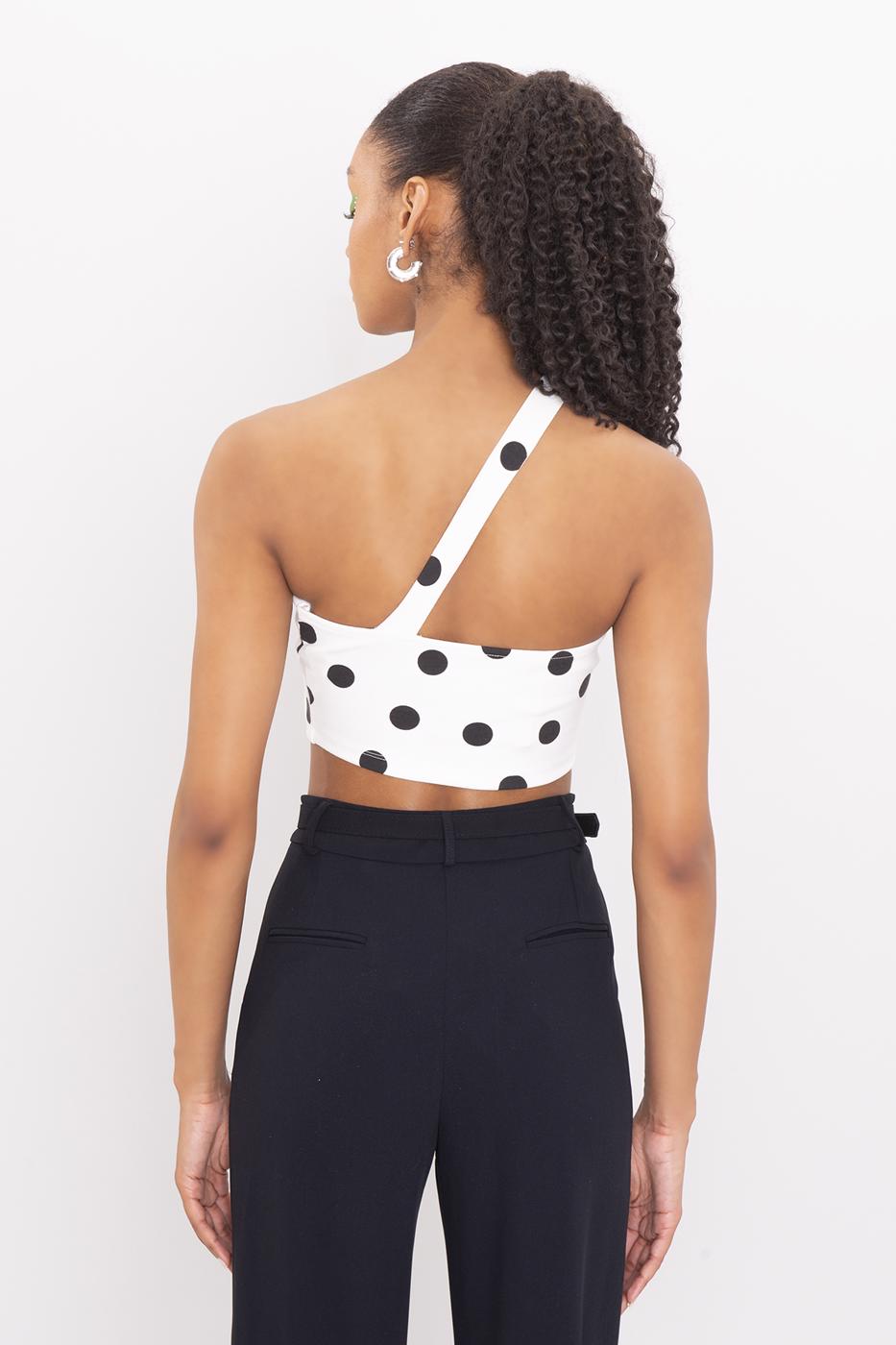 Bayan Beyaz Tek Omuz Bantlı Büstiyer