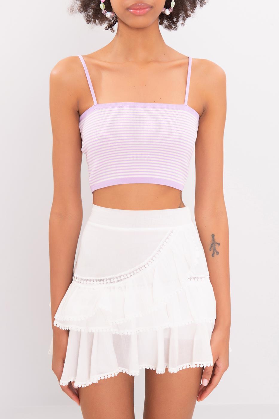 Bayan Lila Askılı Örgü Büstiyer