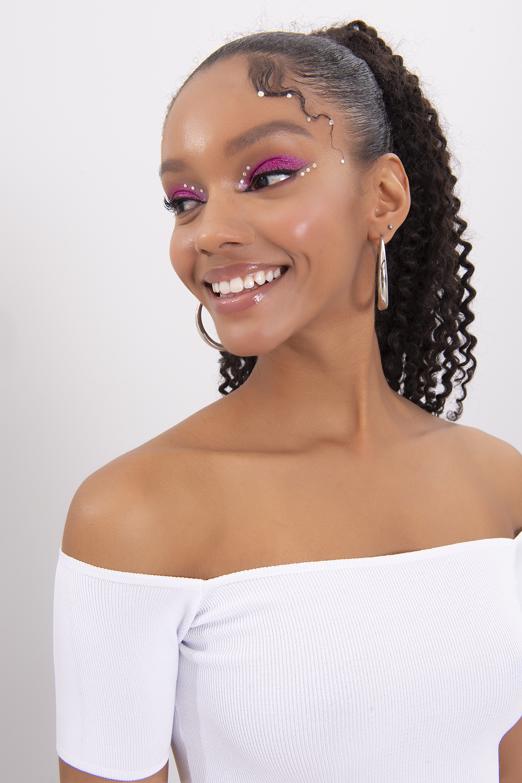 Bayan Beyaz Carmen Yaka Örgü Body - BSL