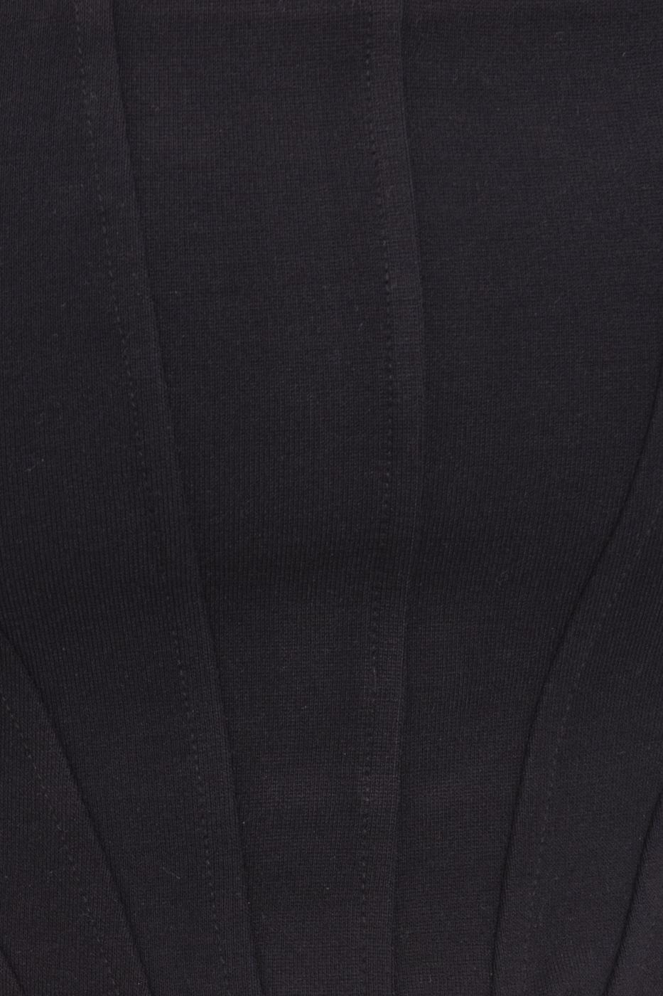 Bayan Siyah Kare Yaka Kısa Kol Body