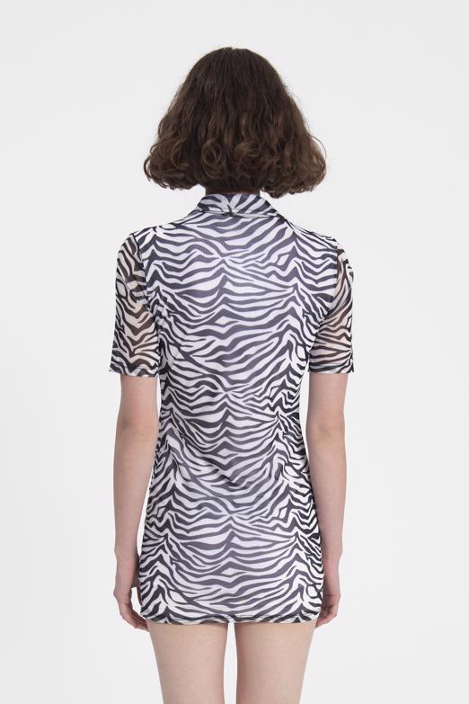 Bayan Beyaz Tül Mini Gömlek Elbise - BSL