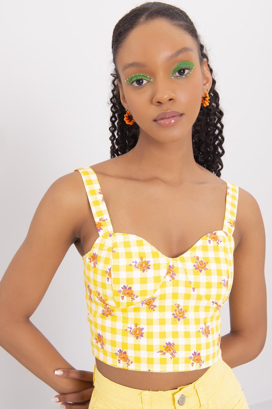 Bayan Sarı Kalın Askılı Büstiyer