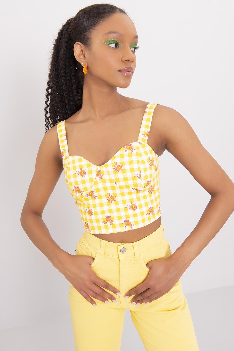 Bayan Sarı Kalın Askılı Büstiyer