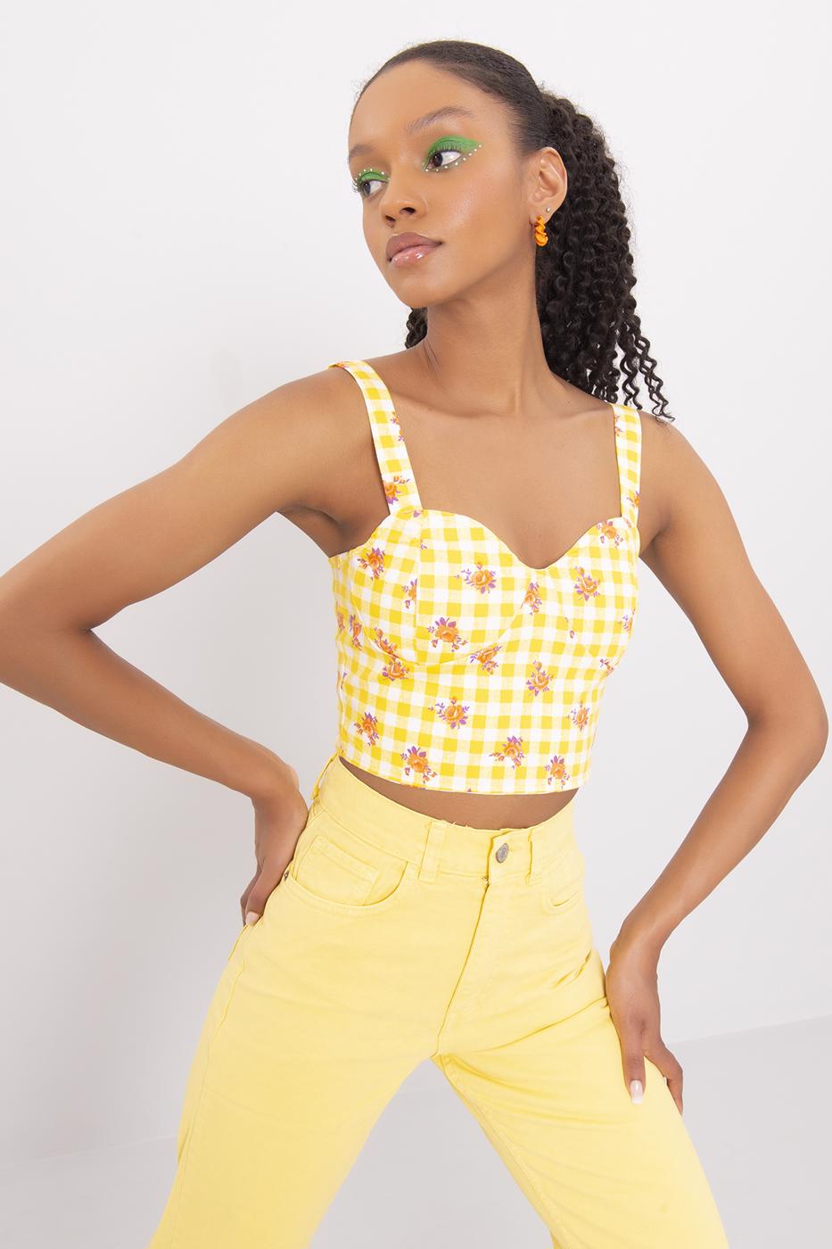 Bayan Sarı Kalın Askılı Büstiyer