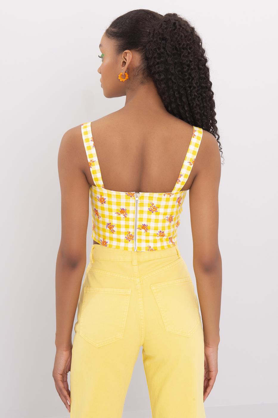 Bayan Sarı Kalın Askılı Büstiyer