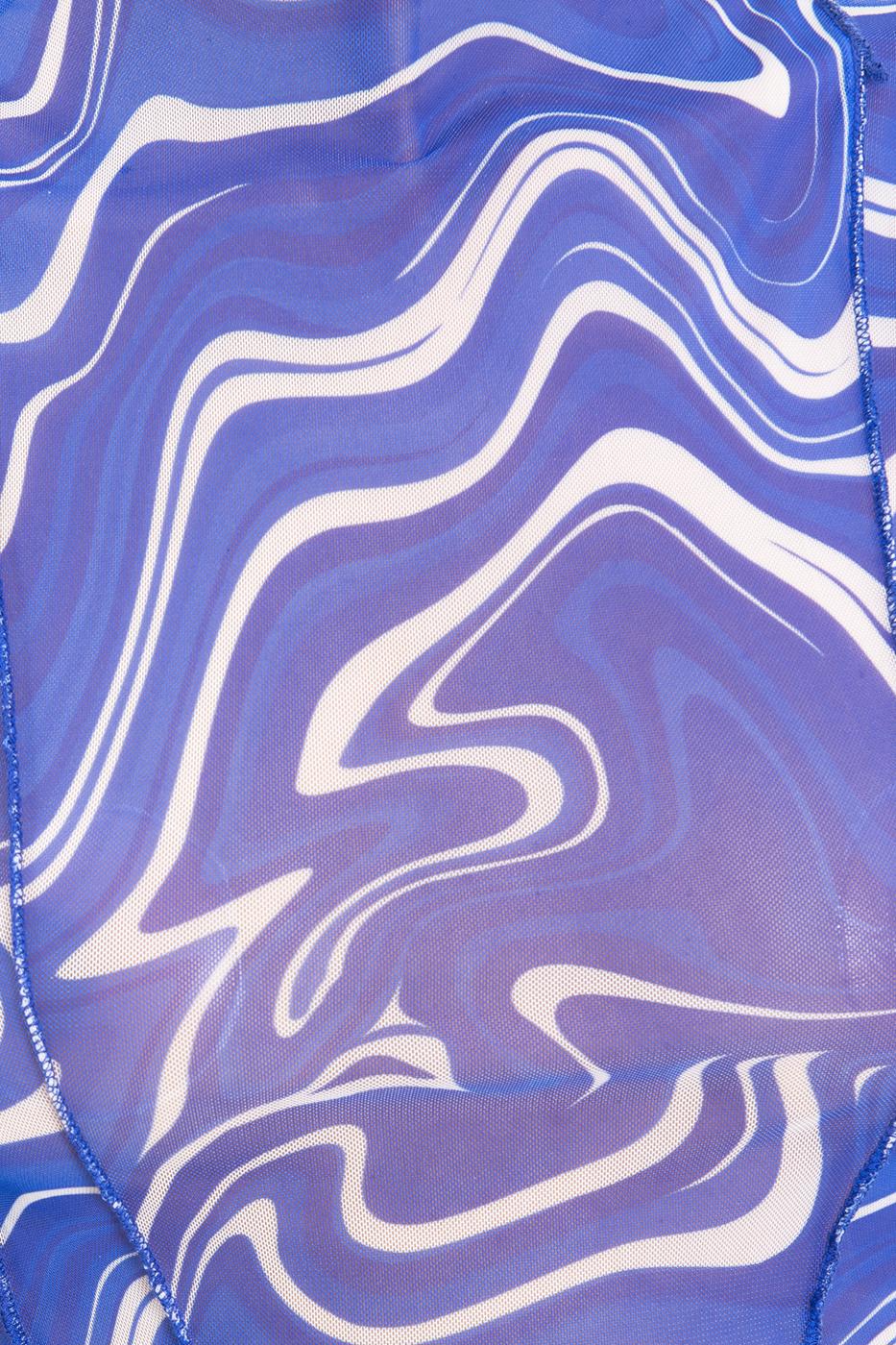 Bayan Sax Dik Yaka Kısa Kollu Tül Crop Body