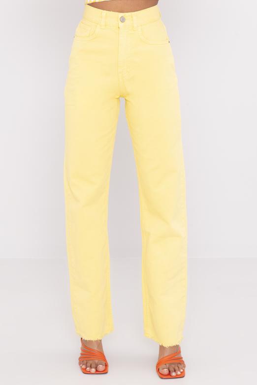 Bayan Sarı High Rise Denim Pantolon - BSL