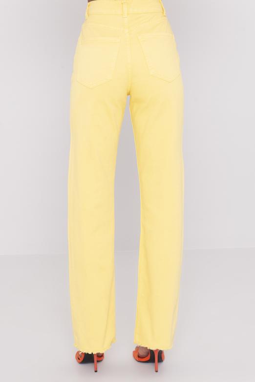 Bayan Sarı High Rise Denim Pantolon - BSL