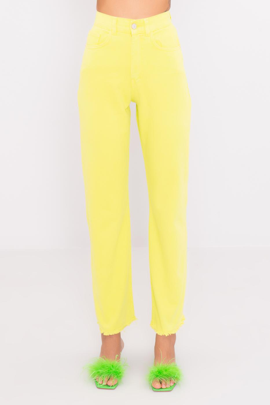 Bayan Yeşil High Rise Denim Pantolon