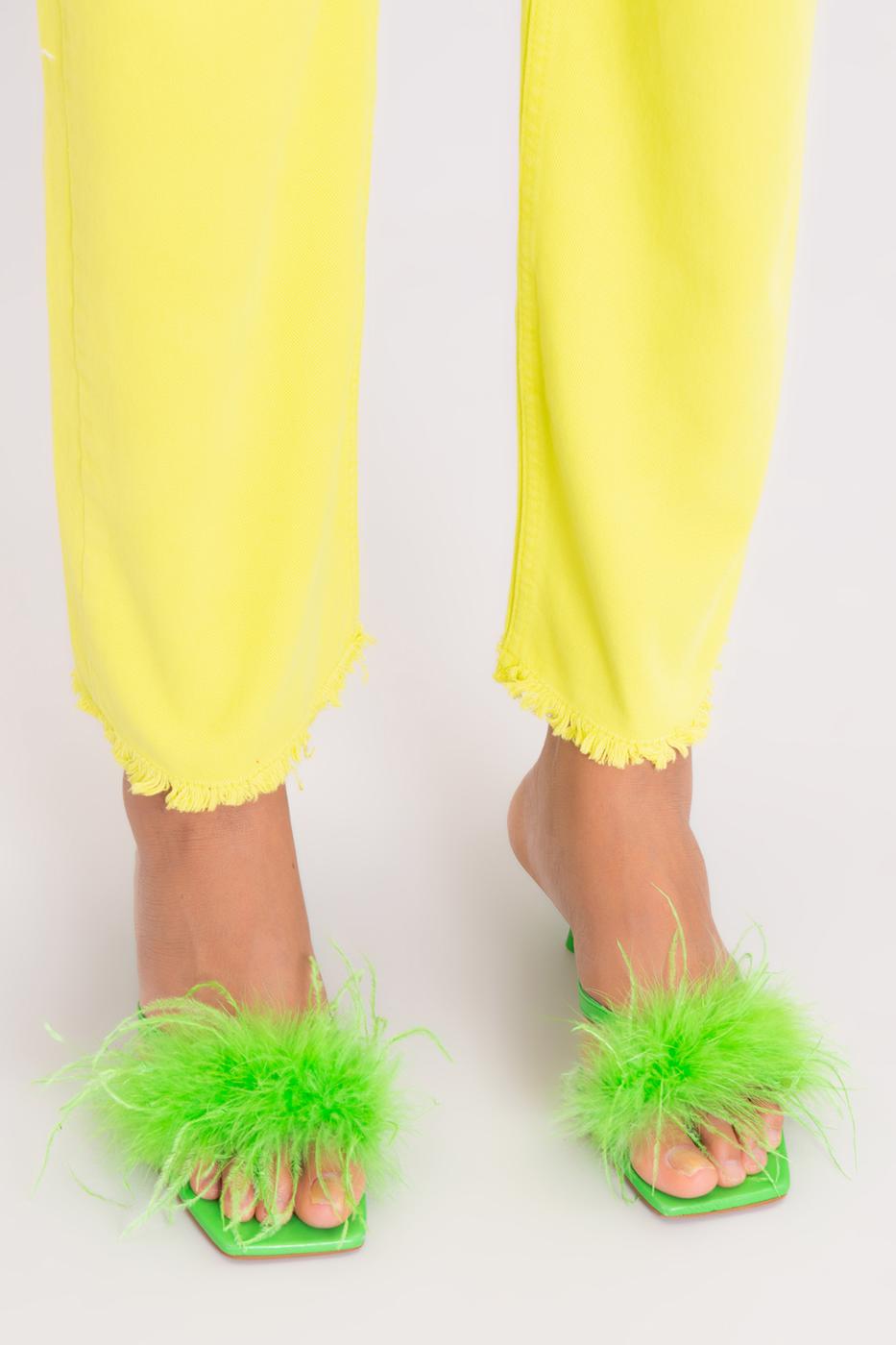 Bayan Yeşil High Rise Denim Pantolon