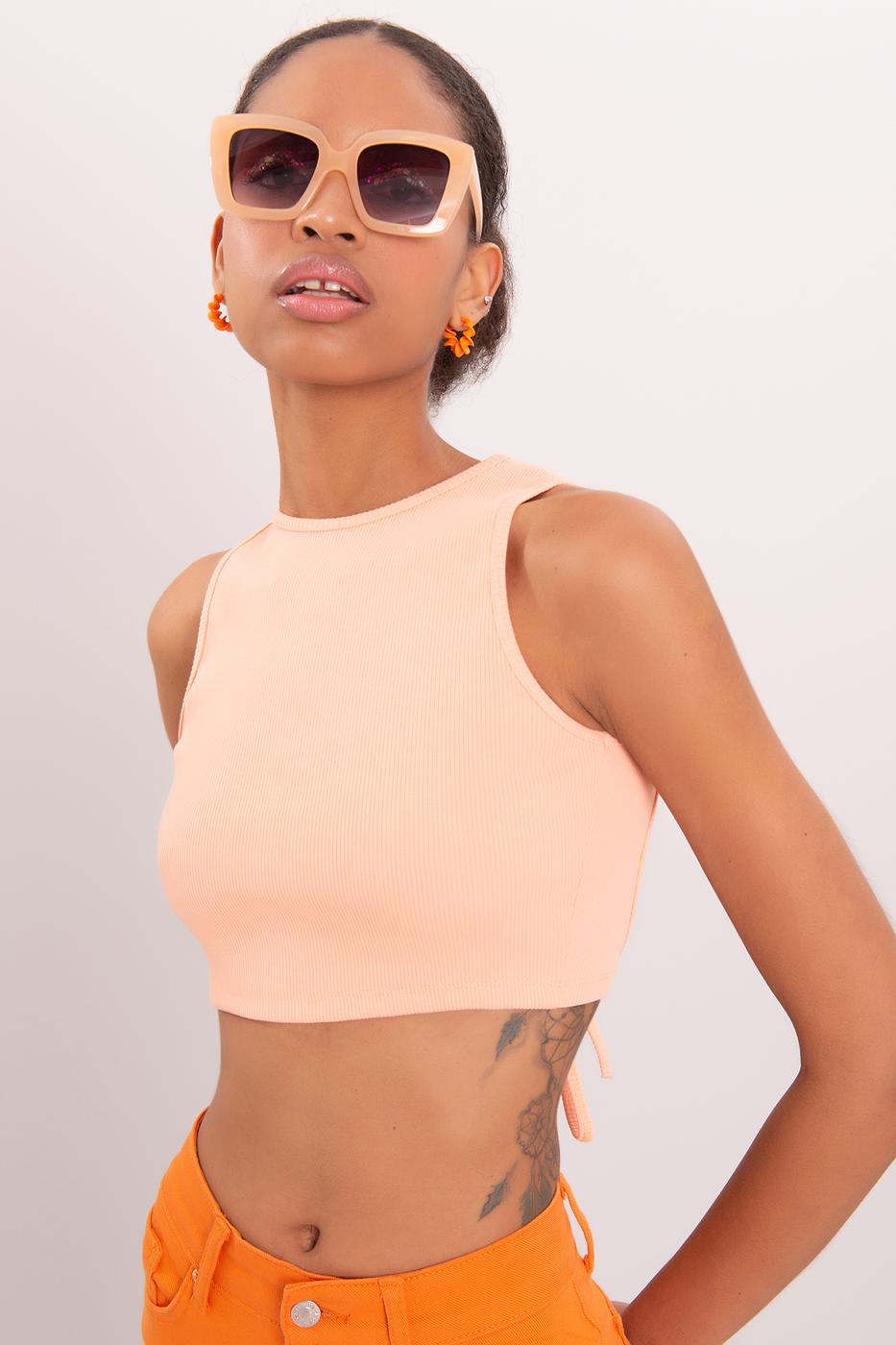 Bayan Somon Sırt Pencereli Crop Body