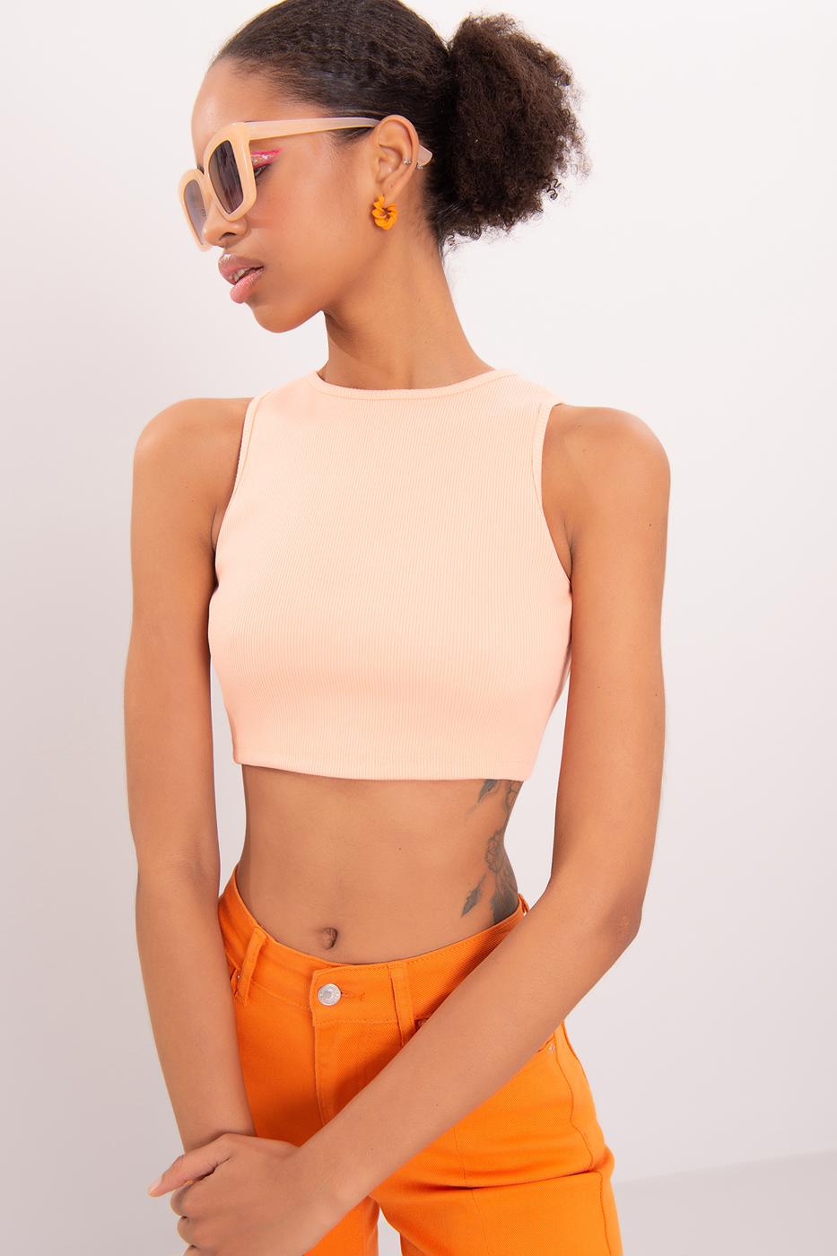 Bayan Somon Sırt Pencereli Crop Body