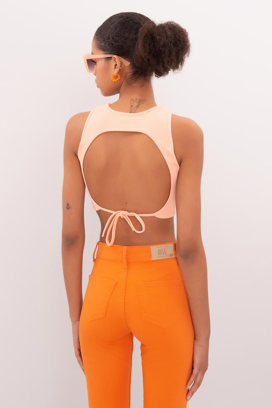 Bayan Somon Sırt Pencereli Crop Body