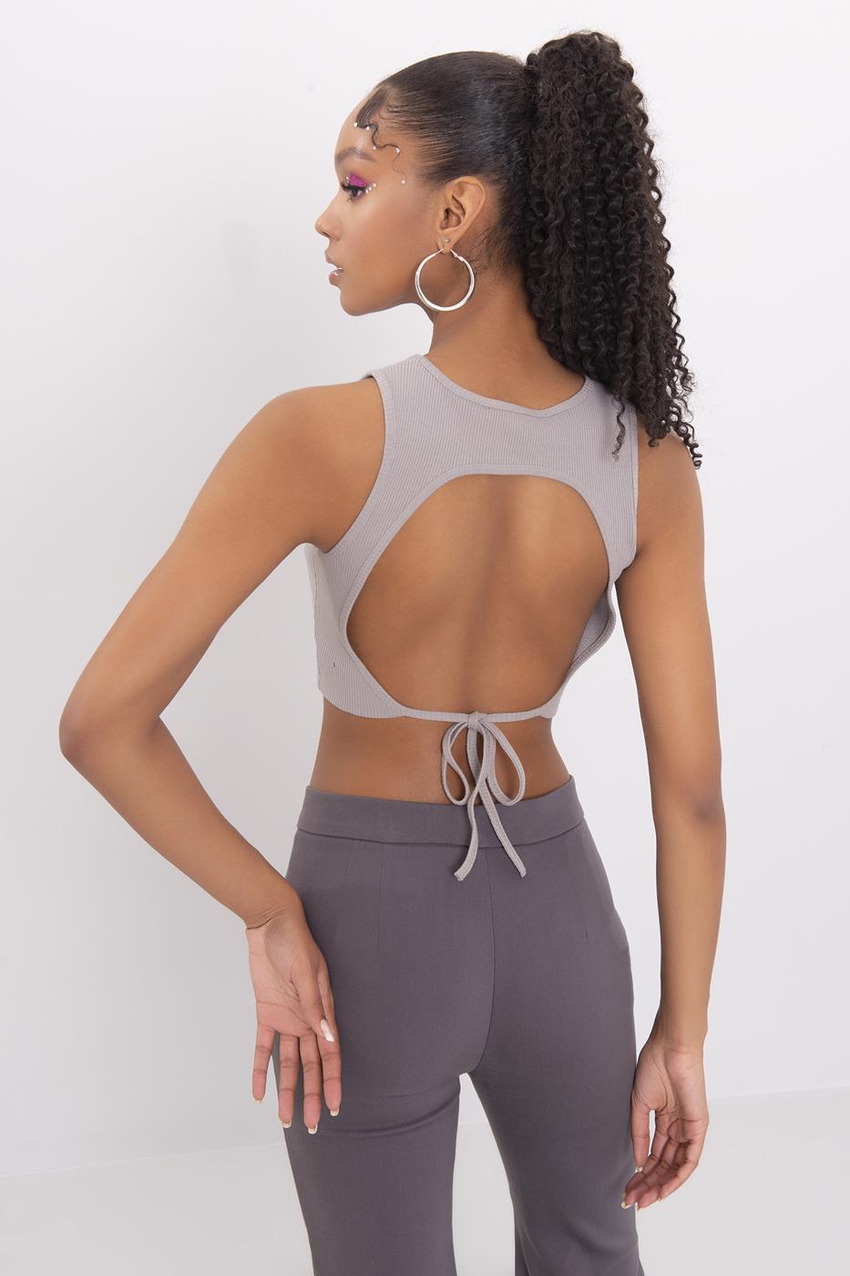 Bayan Vizon Sırt Pencereli Crop Body