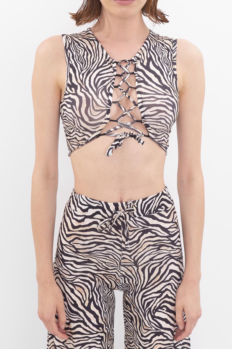 Bayan Beyaz Çapraz Bağlamalı Büstiyer