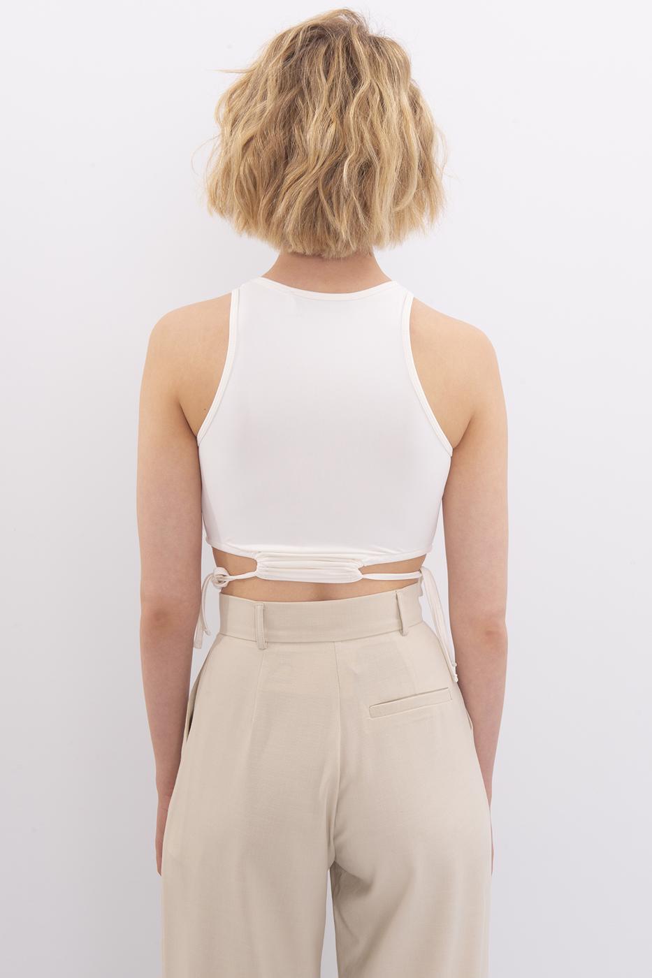 Bayan Ekru Halter Yaka Body