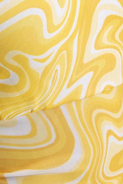 Bayan Sarı Askılı Dar Mini Elbise - BSL