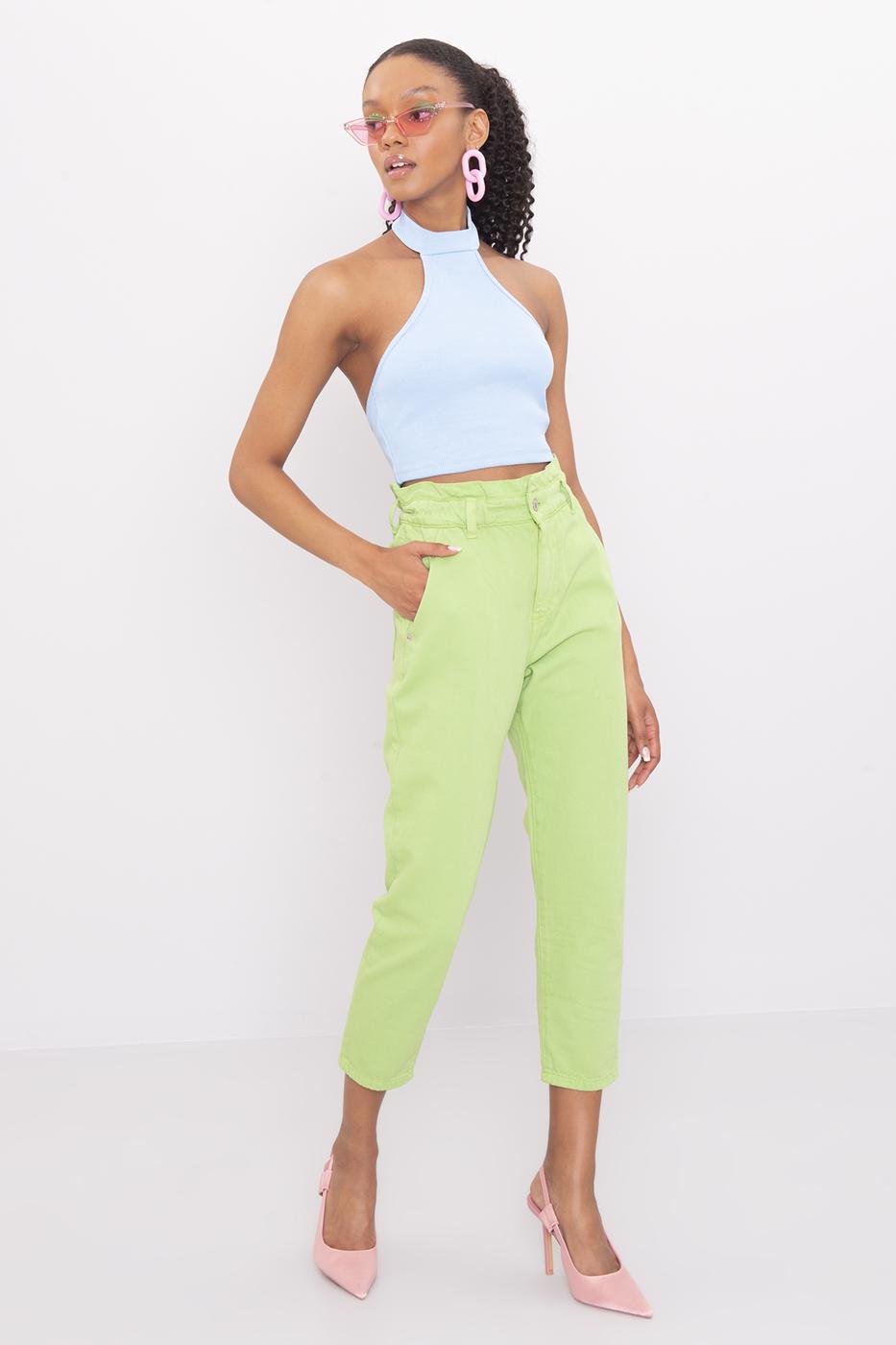 Bayan Yeşil Baggy Pantolon