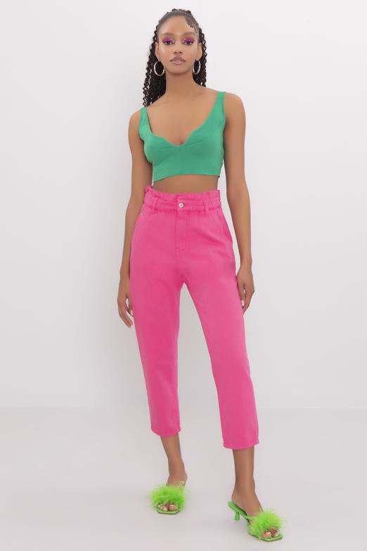 Bayan Fuşya Baggy Pantolon - BSL