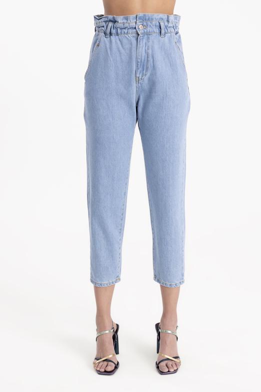 Bayan Mavi Baggy Denim Pantolon - BSL