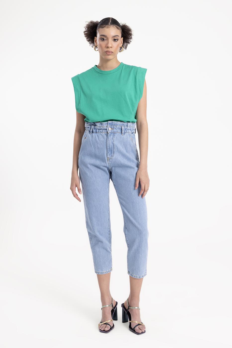 Bayan Mavi Baggy Denim Pantolon
