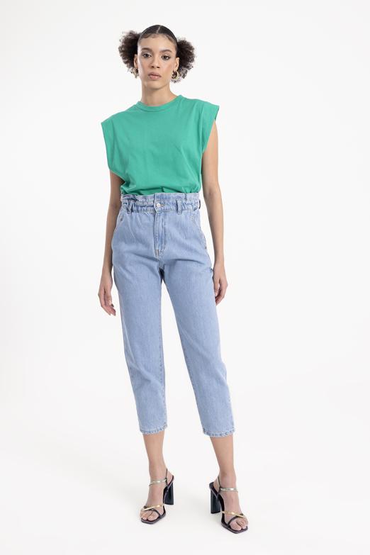 Bayan Mavi Baggy Denim Pantolon - BSL