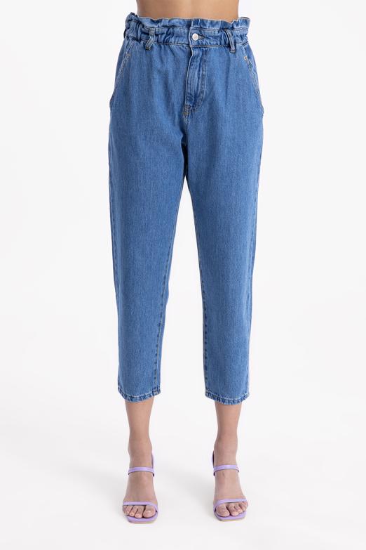 Bayan Mavi Baggy Denim Pantolon - BSL