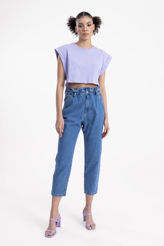 Bayan Mavi Baggy Denim Pantolon - BSL