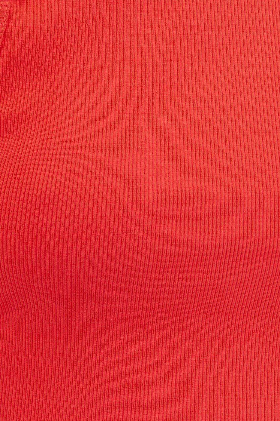 Bayan Kırmızı Sırt Dekolteli Kolsuz Body