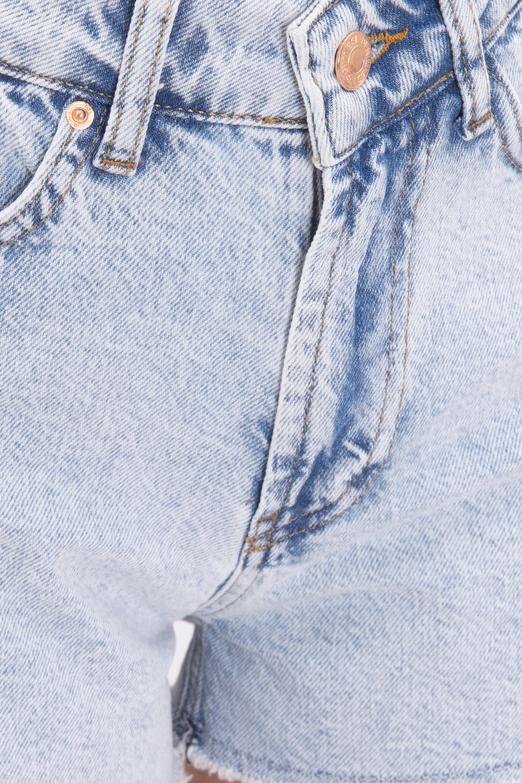 Bayan Mavi Pencereli Mini Denim Şort - BSL