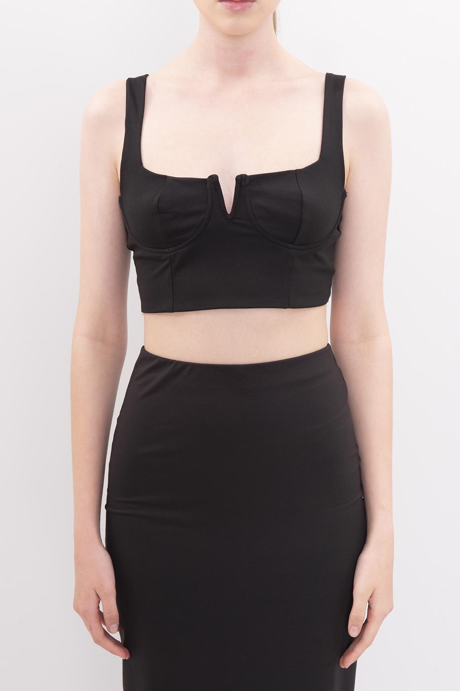 Bayan Siyah Kalın Askılı Büstiyer