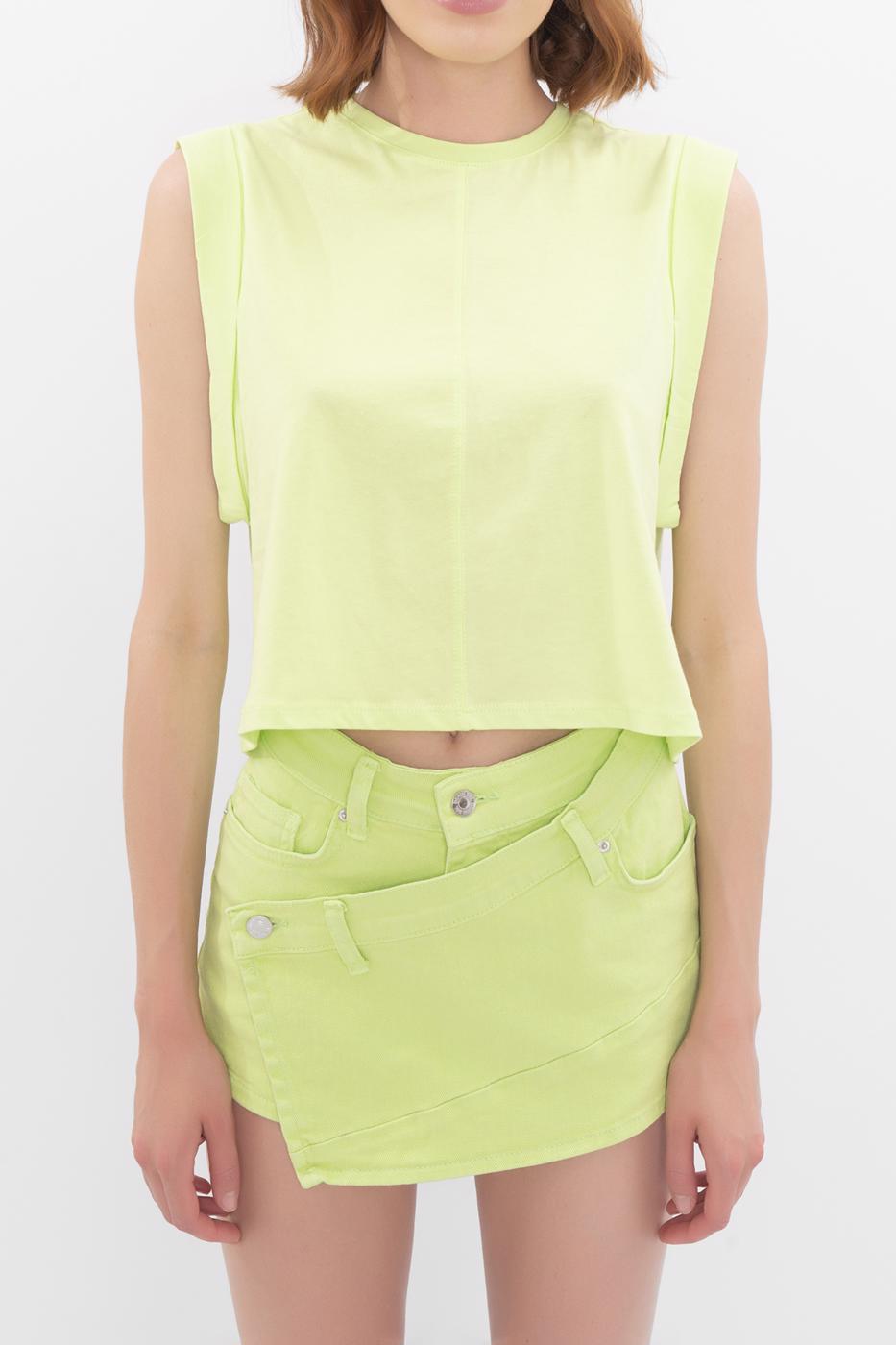 Bayan Yeşil Kolsuz Tshirt