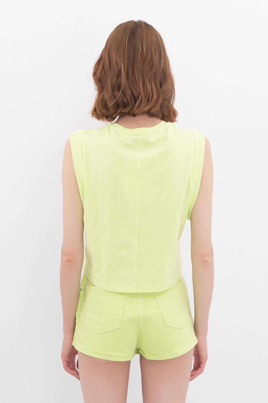 Bayan Yeşil Kolsuz Tshirt