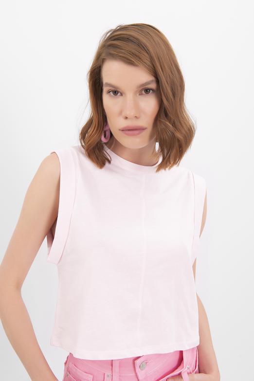 Bayan Pembe Kolsuz Tshirt - BSL