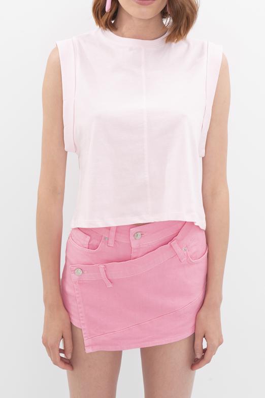 Bayan Pembe Kolsuz Tshirt - BSL