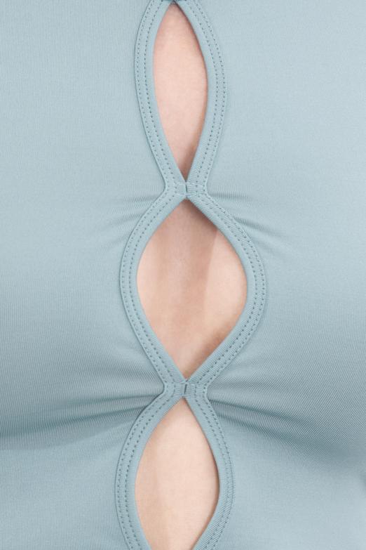 Bayan Yeşil Pencere Detaylı Kolsuz Crop Body - BSL