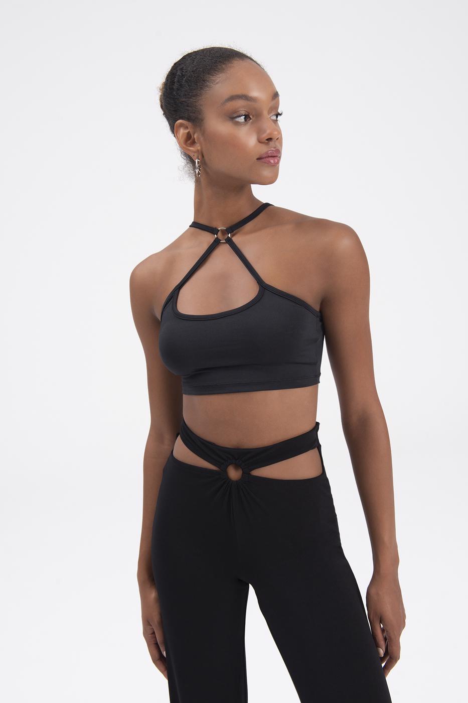 Bayan Siyah Çapraz Askılı Büstiyer