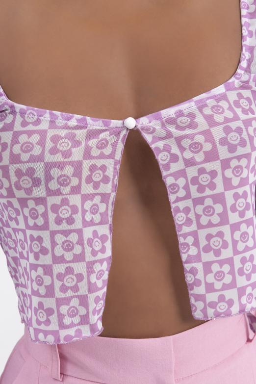 Bayan Pembe Tül Crop Hırka - BSL